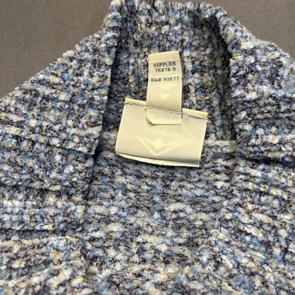 St Johns Bay Sweater Womens XL Blue Gray Mock Neck Textured Knit Pullover - Picture 5 of 13